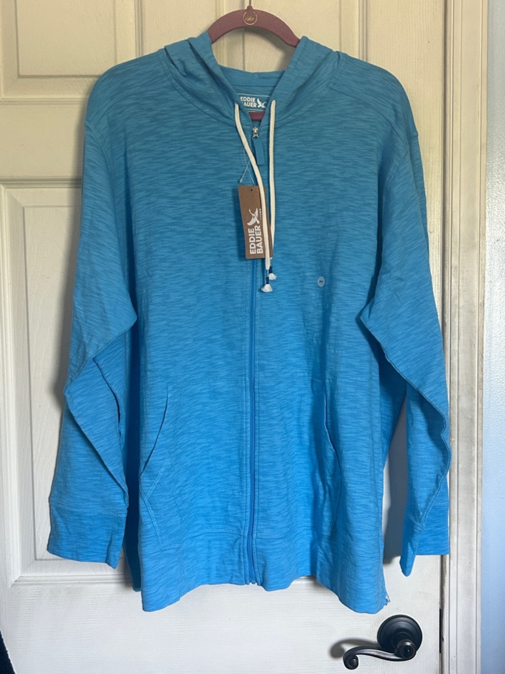 NWT Eddie Bauer long sleeve lightweight slub full zip hoodie size 3X